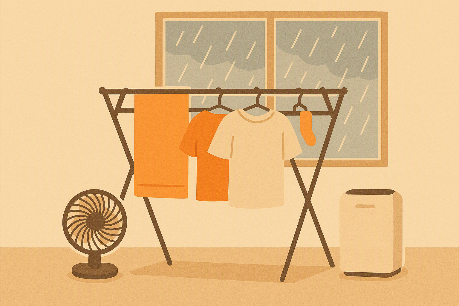 部屋干しが臭わない7つのコツ【2026年版】梅雨でも早く乾かす方法